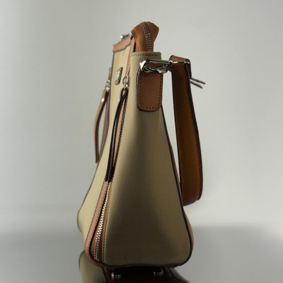 Adrienne Vittadini Tan and Brown Shoulder Bag - 12W x 10H x 3D - Picture 7 of 12